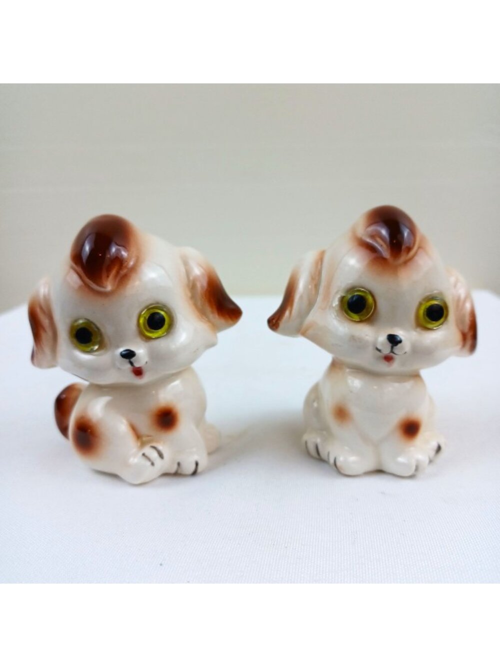 Vintage Ceramic Salt & Pepper Shakers Puppy Dog Japan Pair